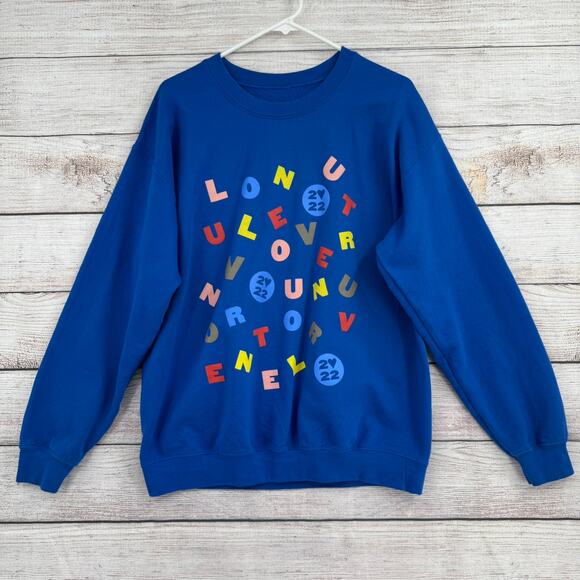 Harry Styles Love on Tour 2022 Love Soup Crewneck Sweatshirt Adult Large Blue - Picture 1 of 6